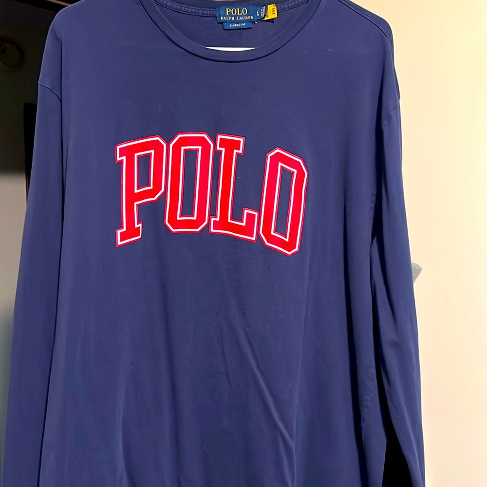 L men Polo long sleeve tee